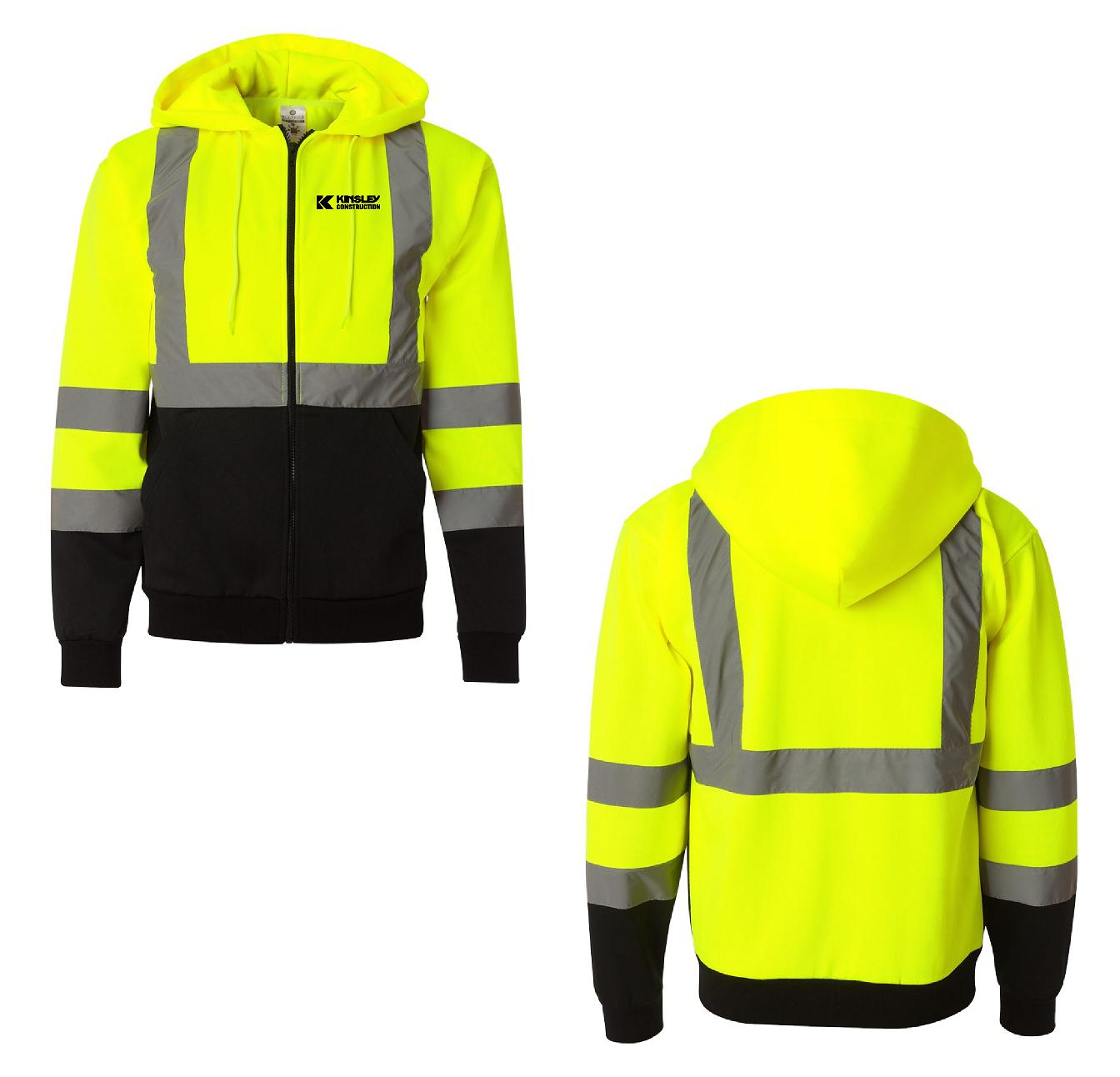 Kishigo - Hi-Vis Full-Zip Hooded Sweatshirt - 99-104 Points (JS102-103 ...